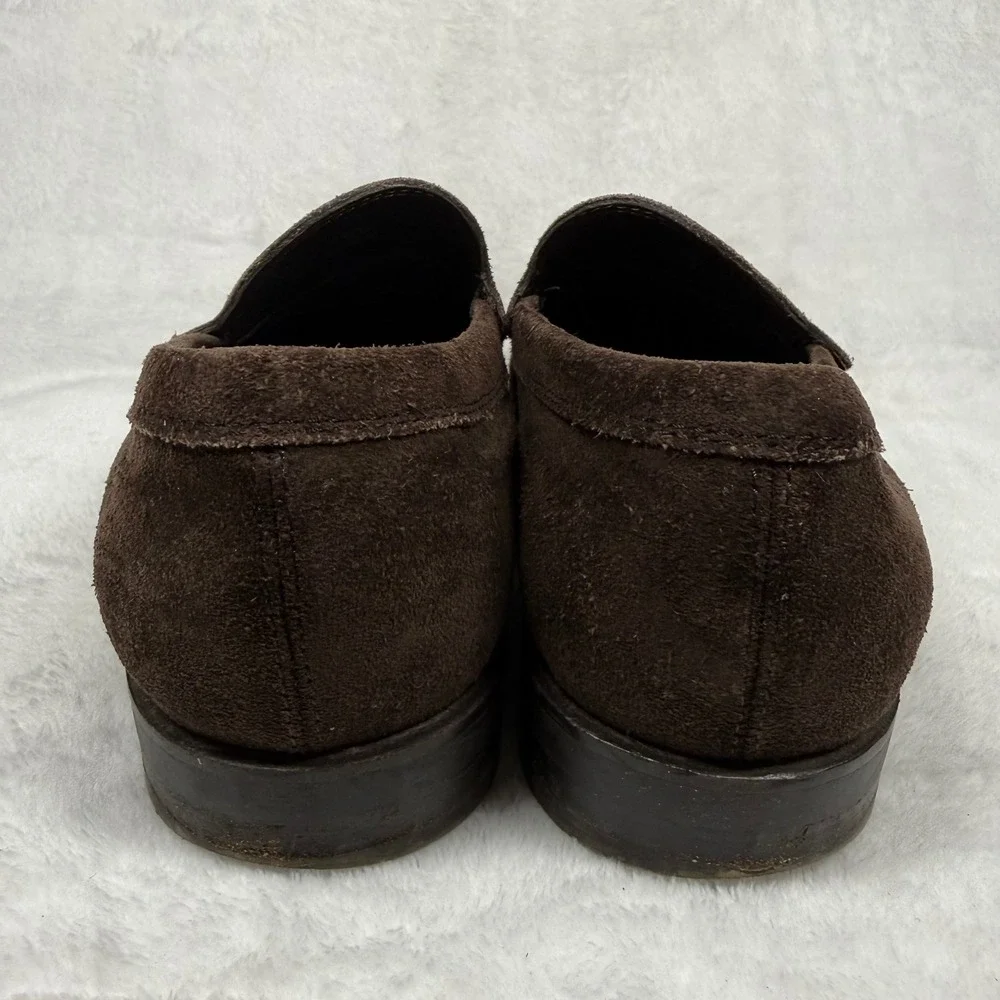 Tods Dark Brown Suede Penny Loafers Made in Italy Mens 5.5‎